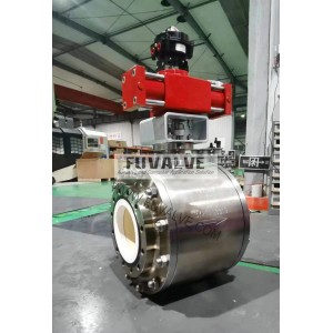 DN200 Full bore Hydraulic control V-type ceramic ball valve