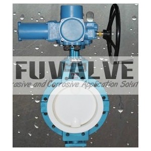 Electrical actuator PTFE lined butterfly valve